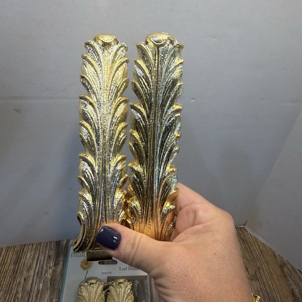 VTG Springmaid Gold Feather Curtain The Backs Set Of 3‎ One Set Is New Hollywood
